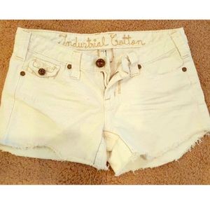 Industrial Cotton White Denim Shorts Size 1